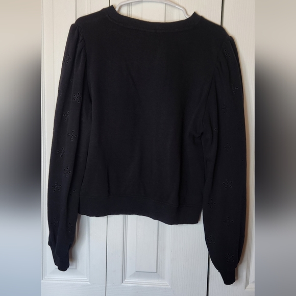 H&M Black Sweater with Eyelet Sleeves - Size Large - Picture 4 of 8